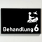 Praxisschild Acrylglas / Folienaufkleber Behandlung 1-9 mit Piktogramm zum Kleben
