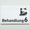 Praxisschild Acrylglas / Folienaufkleber Behandlung 1-9 mit Piktogramm zum Kleben
