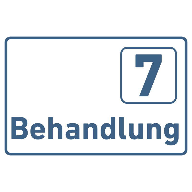 Praxisschild Acrylglas / Folienaufkleber Behandlung 1-9 zum Kleben