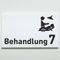 Praxisschild Acrylglas / Folienaufkleber Behandlung 1-9 mit Piktogramm zum Kleben