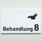 Praxisschild Acrylglas / Folienaufkleber Behandlung 1-9 Zahnarzt zum Kleben
