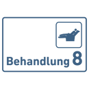 Praxisschild Acrylglas / Folienaufkleber Behandlung 1-9 Zahnarzt zum Kleben