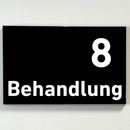 Praxisschild Acrylglas / Folienaufkleber Behandlung 1-9 zum Kleben