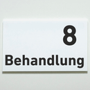 Praxisschild Acrylglas / Folienaufkleber Behandlung 1-9 zum Kleben