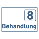 Praxisschild Acrylglas / Folienaufkleber Behandlung 1-9 zum Kleben