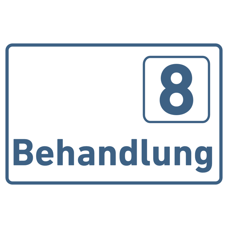 Praxisschild Acrylglas / Folienaufkleber Behandlung 1-9 zum Kleben