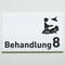 Praxisschild Acrylglas / Folienaufkleber Behandlung 1-9 mit Piktogramm zum Kleben