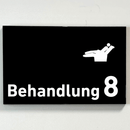 Praxisschild Acrylglas / Folienaufkleber Behandlung 1-9 Zahnarzt zum Kleben