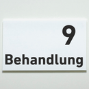 Praxisschild Acrylglas / Folienaufkleber Behandlung 1-9 zum Kleben
