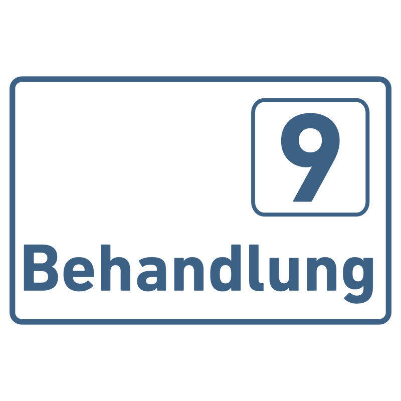 Praxisschild Acrylglas / Folienaufkleber Behandlung 1-9 zum Kleben