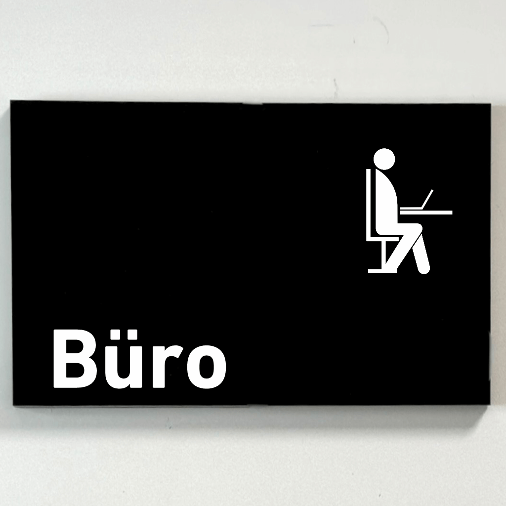 Schilder für Ihre Praxis aus Acrylglas / Folienaufkleber Büro  in 130 x 200 mm zum Kleben