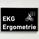 Praxisschild aus Acryl / Folie EKG - Ergometrie zum Kleben
