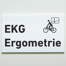Praxisschild aus Acryl / Folie EKG - Ergometrie zum Kleben