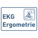Praxisschild aus Acryl / Folie EKG - Ergometrie zum Kleben