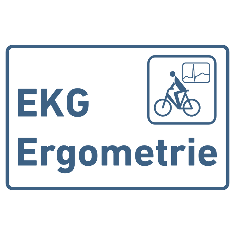 Praxisschild aus Acryl / Folie EKG - Ergometrie zum Kleben