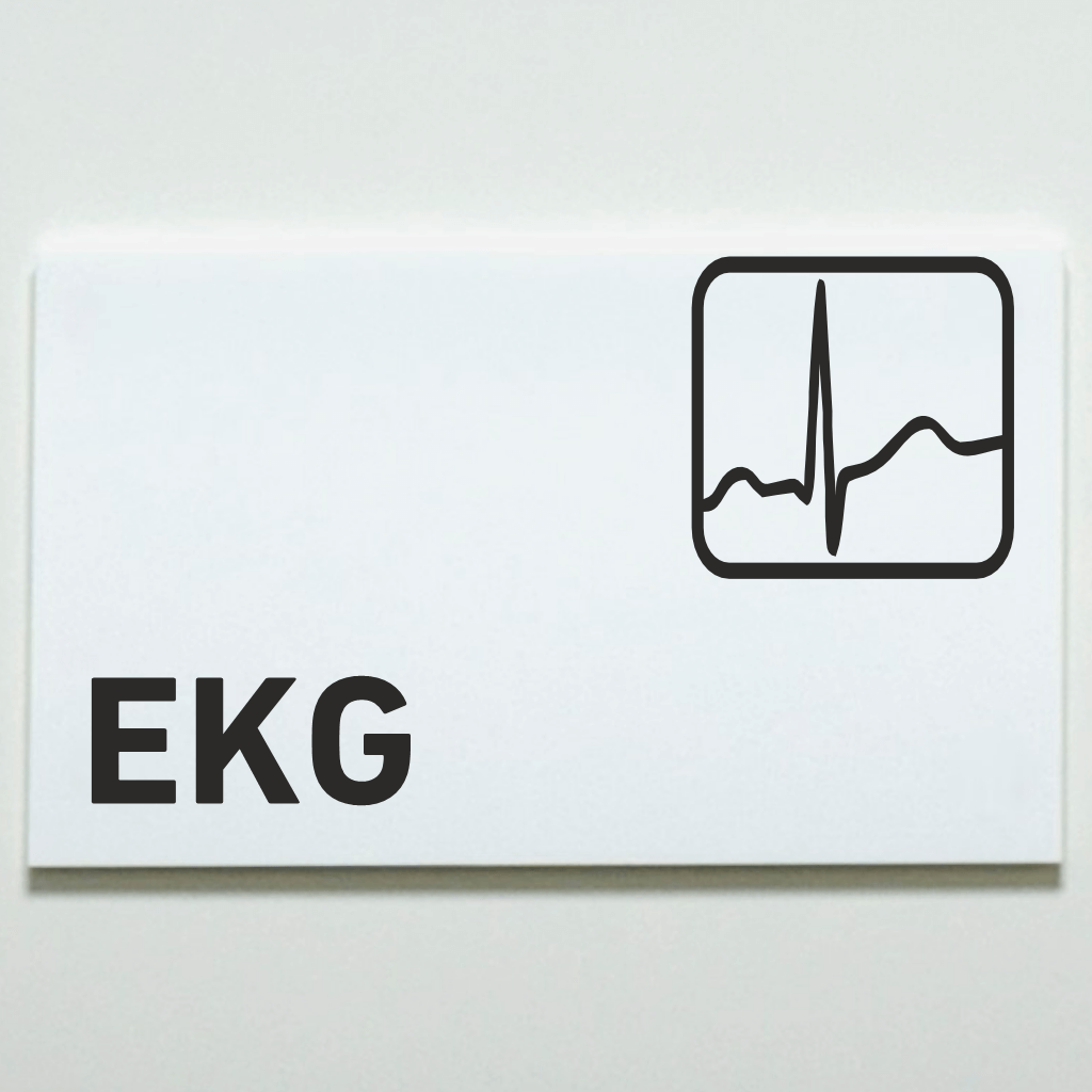 Praxisschild aus Acryl / Folie EKG  in 130 x 200 mm zum Kleben