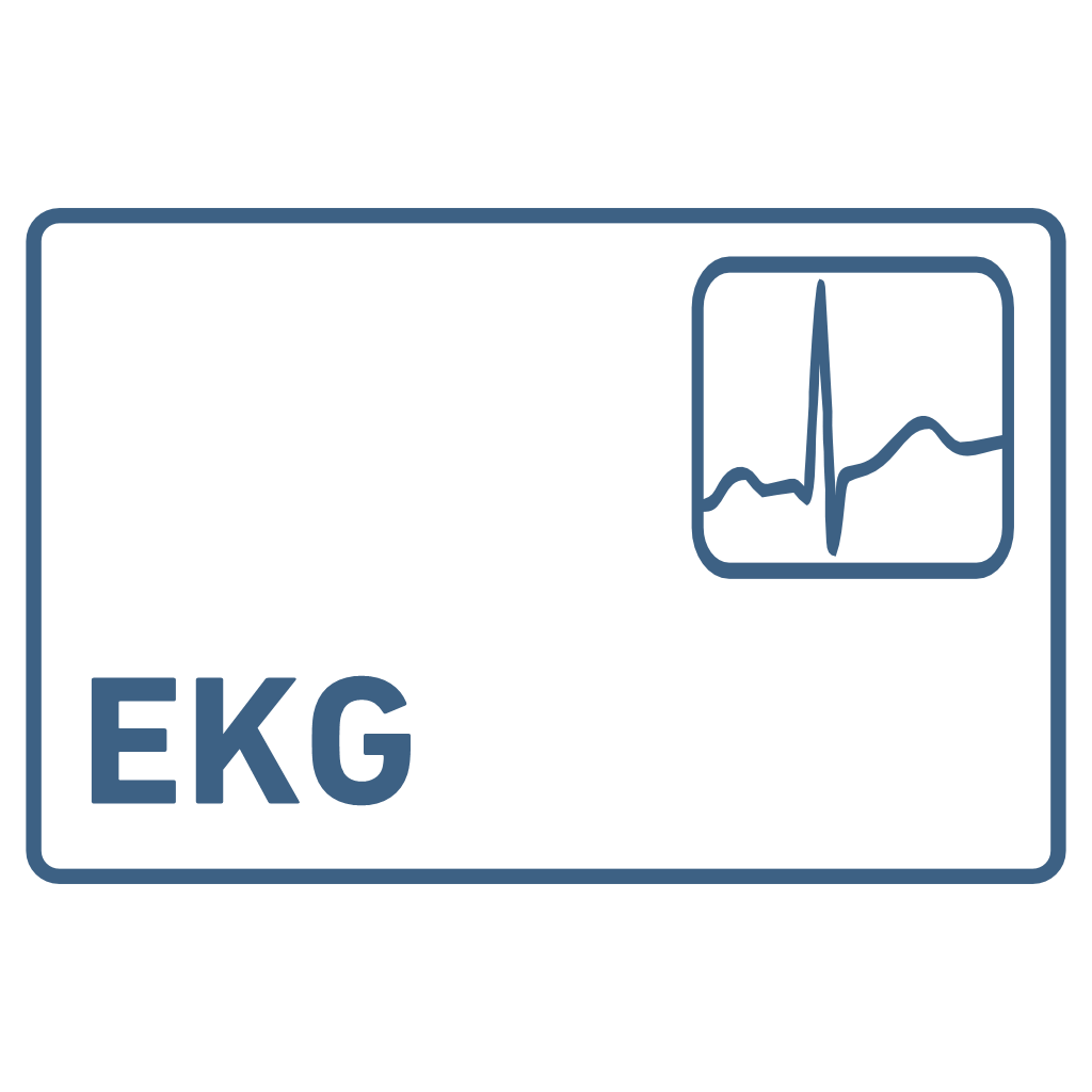 Praxisschild aus Acryl / Folie EKG  in 130 x 200 mm zum Kleben