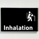 Praxisschild Acrylglas / Folienaufkleber Inhalation zum Kleben