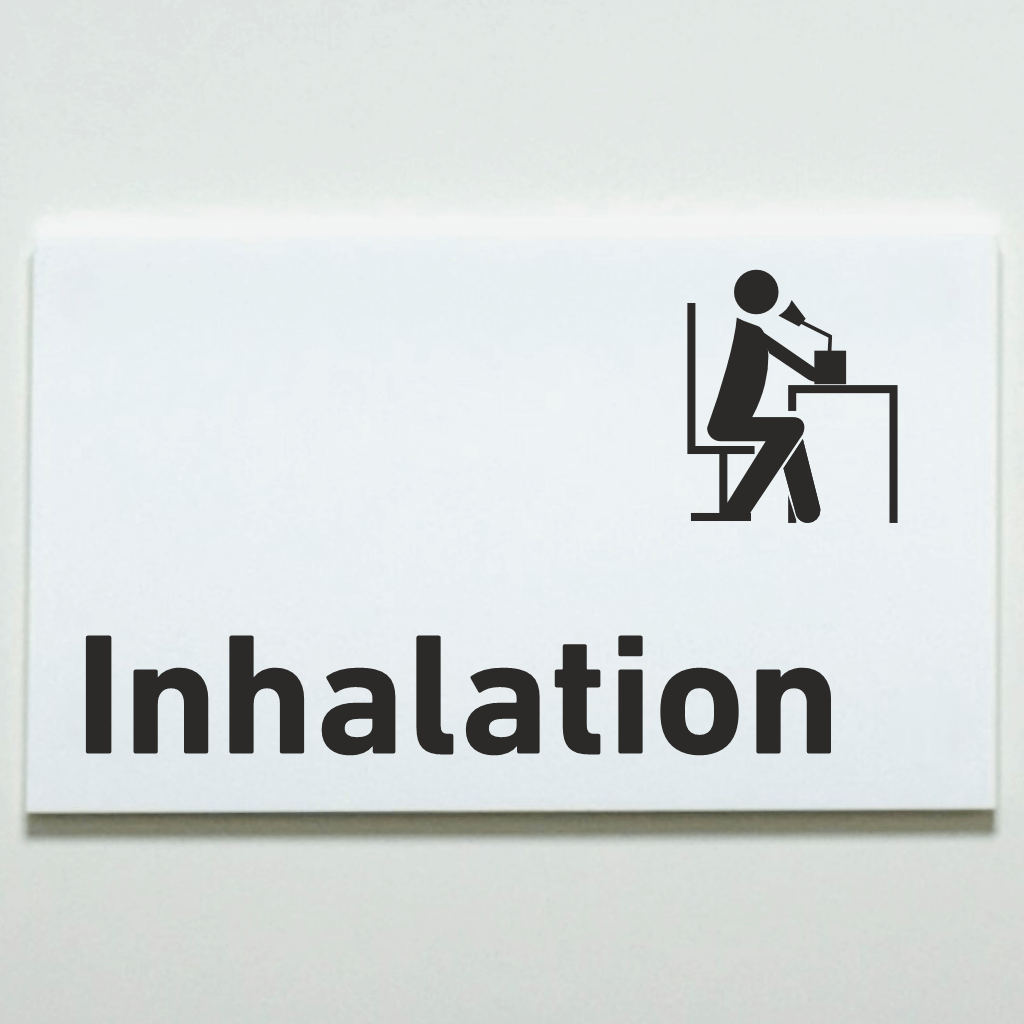 Inhalation Praxis Schilder aus Acrylglas / Folienaufkleber in 130 x 200 mm zum Kleben