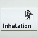 Praxisschild Acrylglas / Folienaufkleber Inhalation zum Kleben