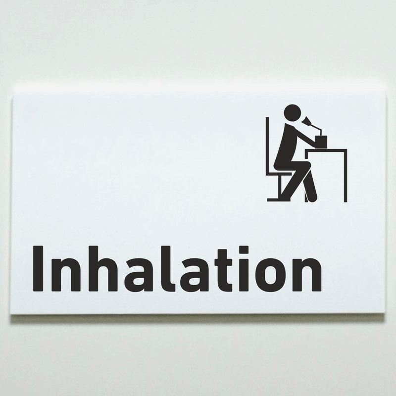 Praxisschild Acrylglas / Folienaufkleber Inhalation zum Kleben
