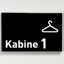 Praxisschild Acrylglas / Folienaufkleber Kabine 1-4 zum Kleben