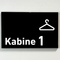 Praxisschild Acrylglas / Folienaufkleber Kabine 1-4 zum Kleben