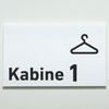 Kabine 1-4 - Praxisschild Acrylglas / Folienaufkleber in 130 x 200 mm zum Kleben