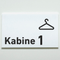 Praxisschild Acrylglas / Folienaufkleber Kabine 1-4 zum Kleben
