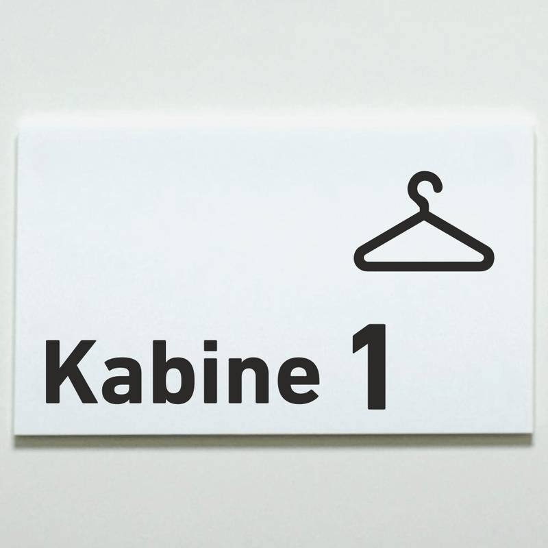 Praxisschild Acrylglas / Folienaufkleber Kabine 1-4 zum Kleben