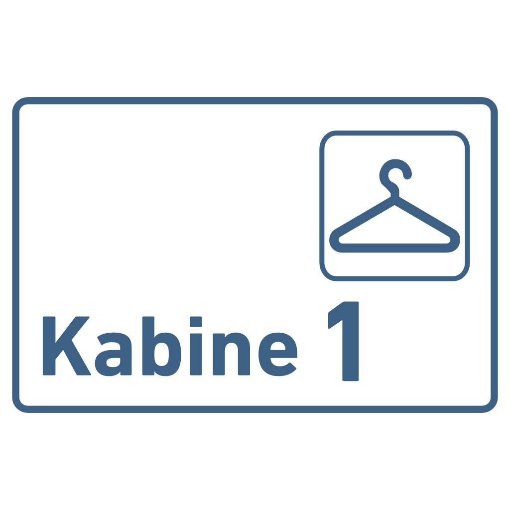 Kabine 1-4 - Praxisschild Acrylglas / Folienaufkleber in 130 x 200 mm zum Kleben