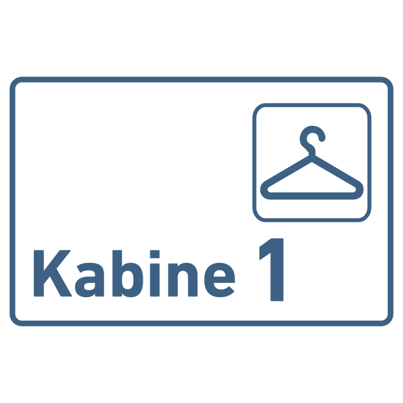 Praxisschild Acrylglas / Folienaufkleber Kabine 1-4 zum Kleben