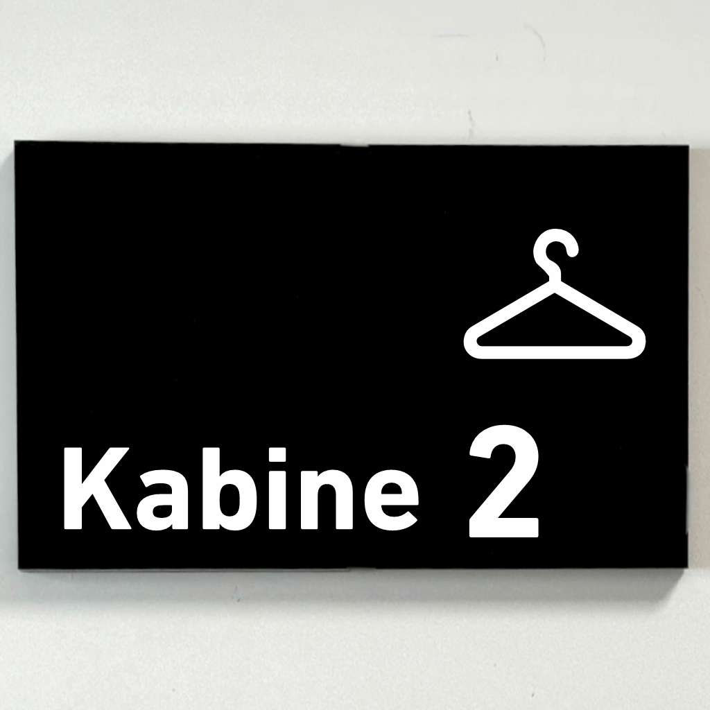 Kabine 1-4 - Praxisschild Acrylglas / Folienaufkleber in 130 x 200 mm zum Kleben