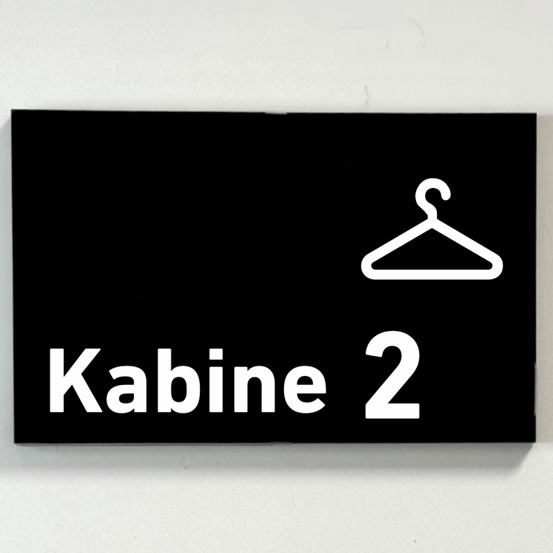 Praxisschild Acrylglas / Folienaufkleber Kabine 1-4 zum Kleben