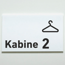 Praxisschild Acrylglas / Folienaufkleber Kabine 1-4 zum Kleben