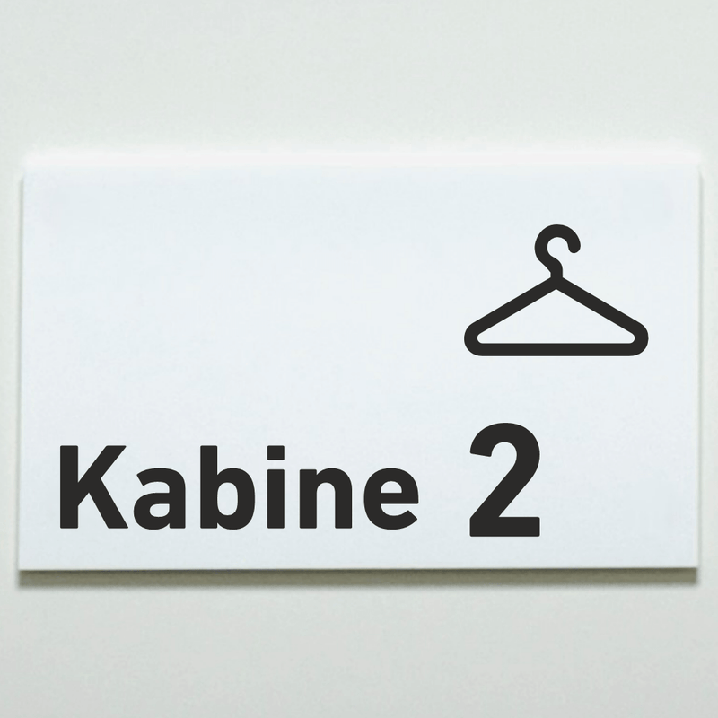 Praxisschild Acrylglas / Folienaufkleber Kabine 1-4 zum Kleben