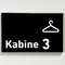 Praxisschild Acrylglas / Folienaufkleber Kabine 1-4 zum Kleben