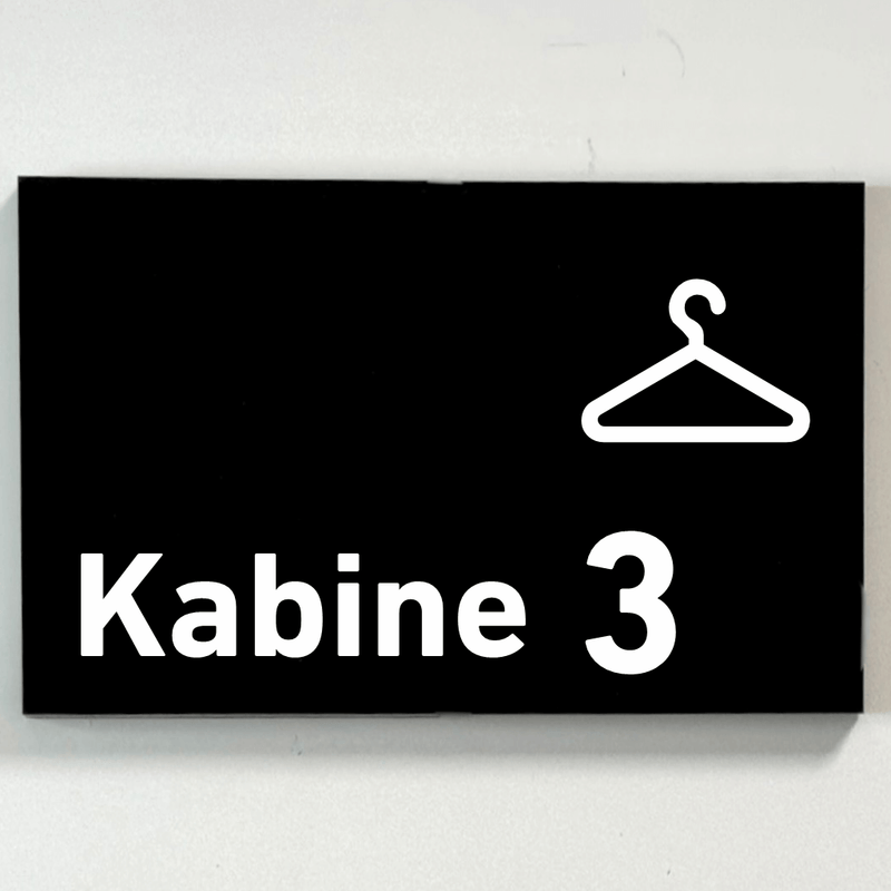 Praxisschild Acrylglas / Folienaufkleber Kabine 1-4 zum Kleben