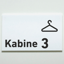 Praxisschild Acrylglas / Folienaufkleber Kabine 1-4 zum Kleben