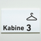 Praxisschild Acrylglas / Folienaufkleber Kabine 1-4 zum Kleben