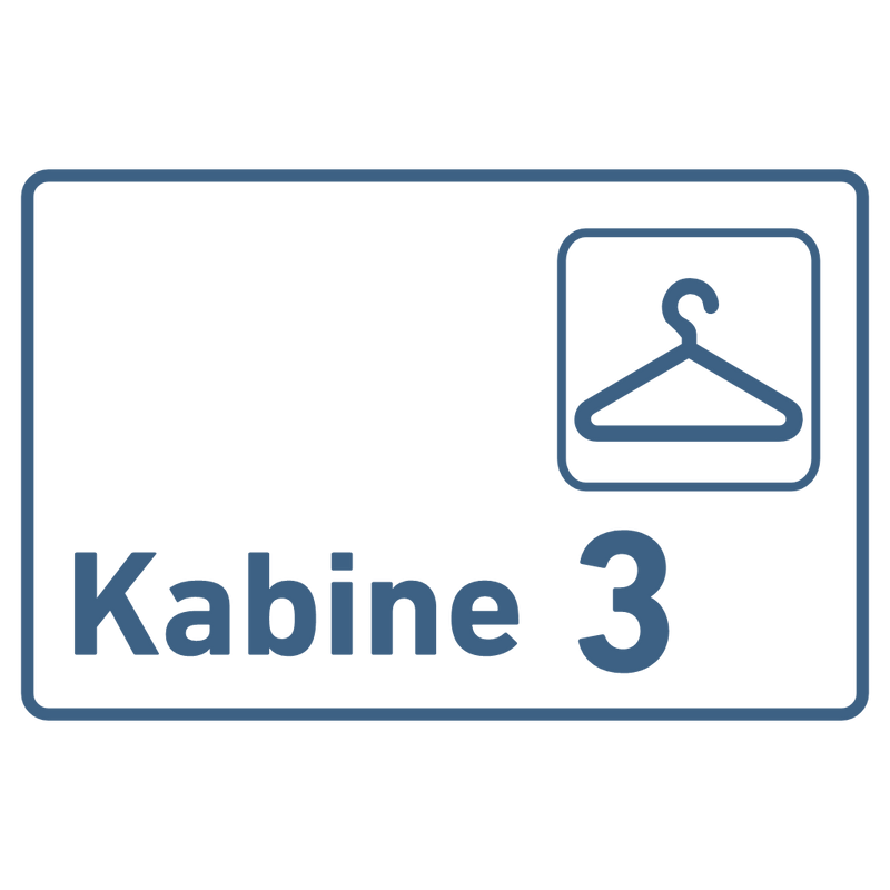 Praxisschild Acrylglas / Folienaufkleber Kabine 1-4 zum Kleben