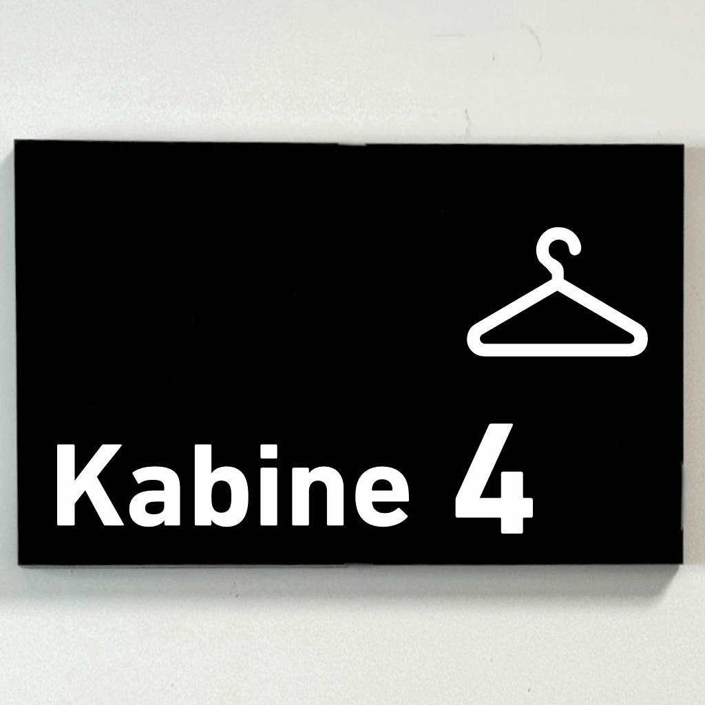 Kabine 1-4 - Praxisschild Acrylglas / Folienaufkleber in 130 x 200 mm zum Kleben