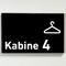 Praxisschild Acrylglas / Folienaufkleber Kabine 1-4 zum Kleben