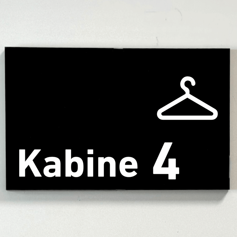 Praxisschild Acrylglas / Folienaufkleber Kabine 1-4 zum Kleben