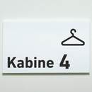 Praxisschild Acrylglas / Folienaufkleber Kabine 1-4 zum Kleben