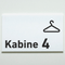 Praxisschild Acrylglas / Folienaufkleber Kabine 1-4 zum Kleben