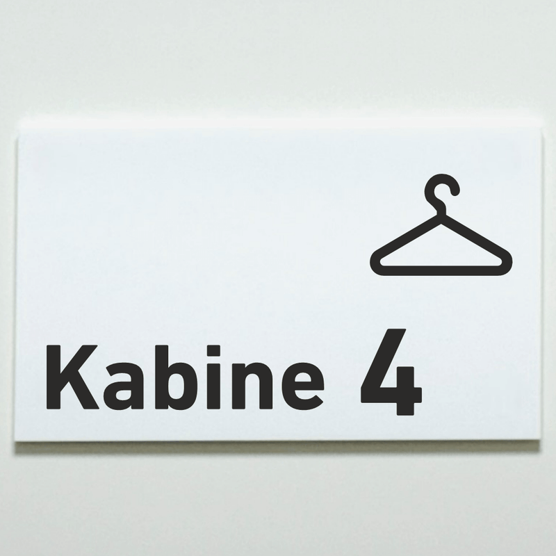 Praxisschild Acrylglas / Folienaufkleber Kabine 1-4 zum Kleben