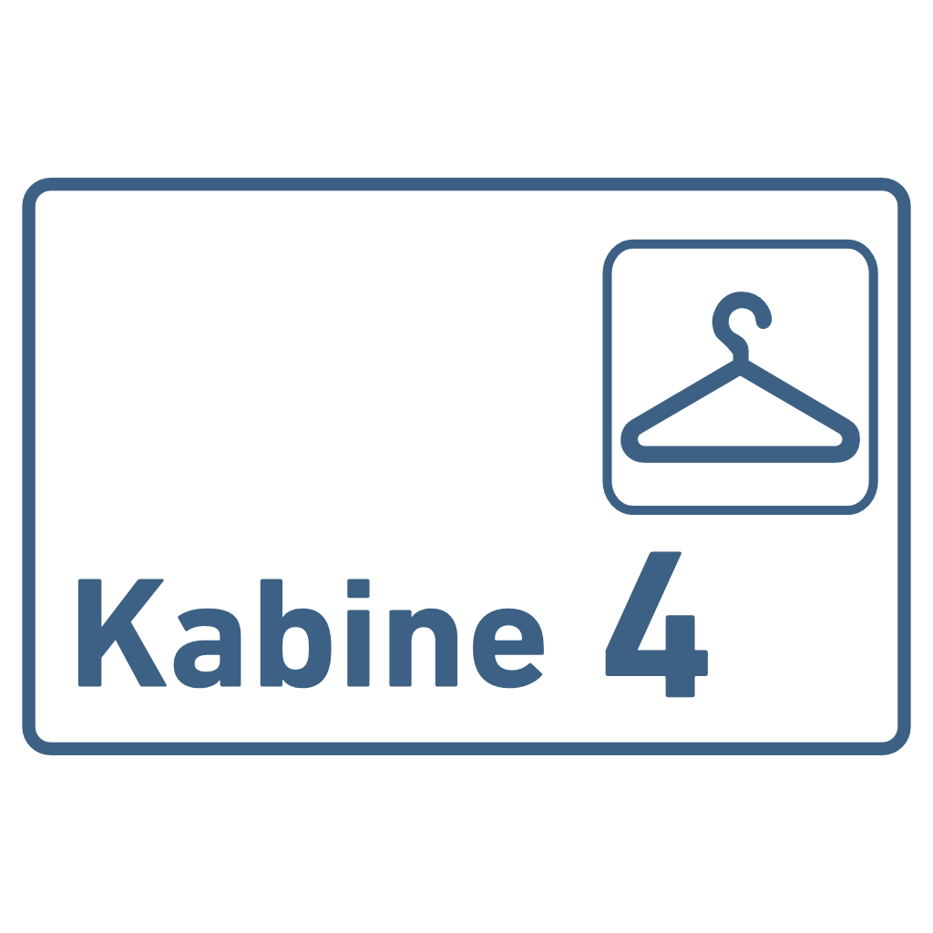Kabine 1-4 - Praxisschild Acrylglas / Folienaufkleber in 130 x 200 mm zum Kleben