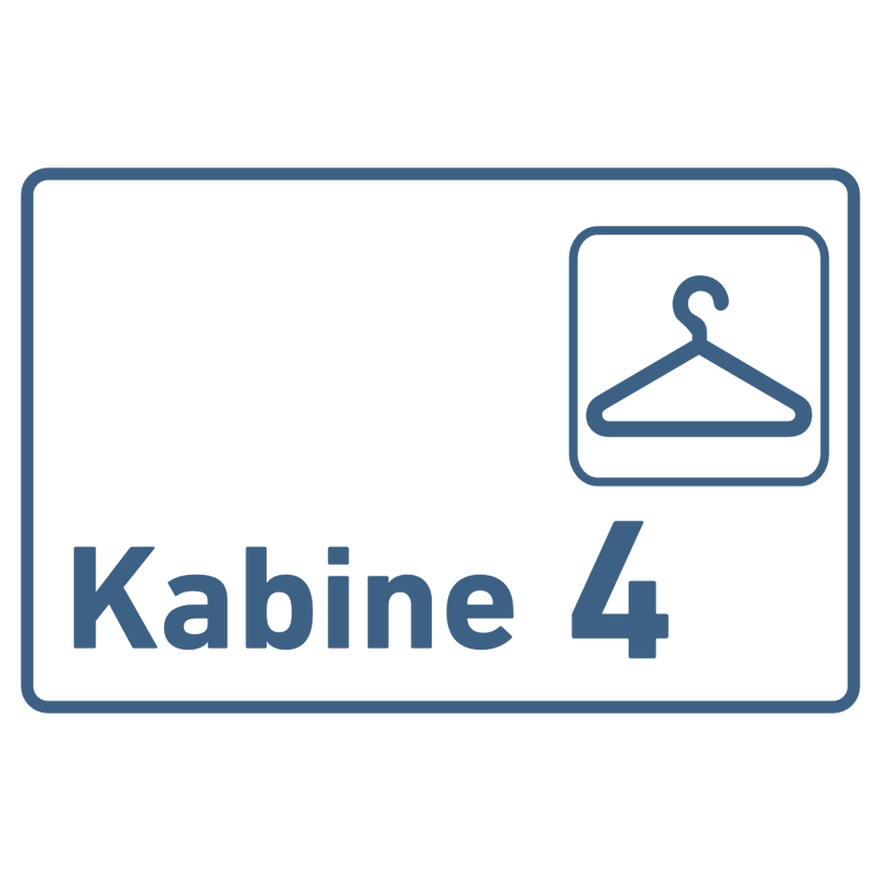 Praxisschild Acrylglas / Folienaufkleber Kabine 1-4 zum Kleben