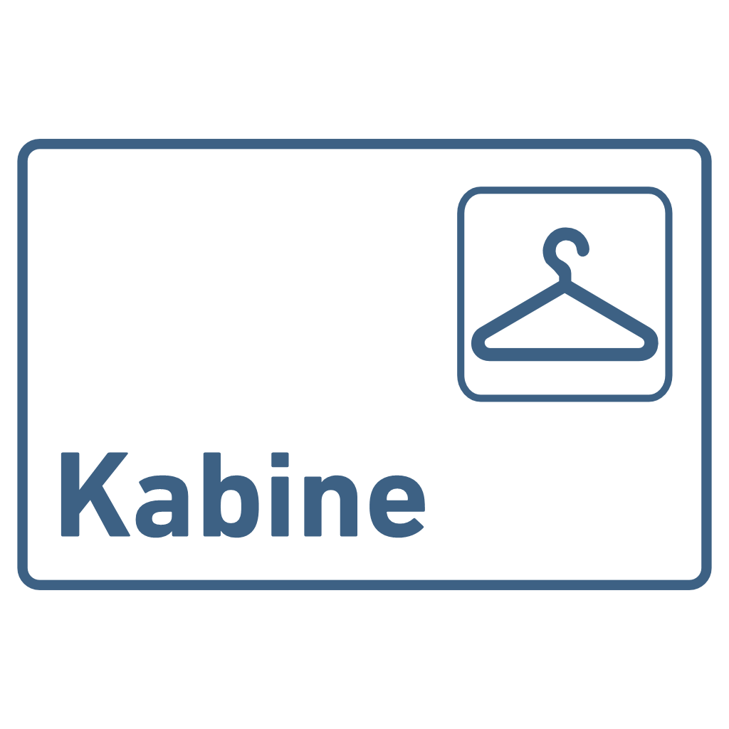 Kabine 1-4 - Praxisschild Acrylglas / Folienaufkleber in 130 x 200 mm zum Kleben